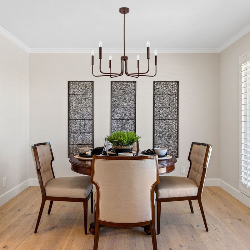 6- Light Dimmable Traditional Chandelier, Oil Rubbed Brown