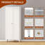 Armoire de rangement de cuisine avec 2 portes, armoires de rangement en métal avec tablettes réglables pour la cuisine, la maison, assemblage requis, blanc