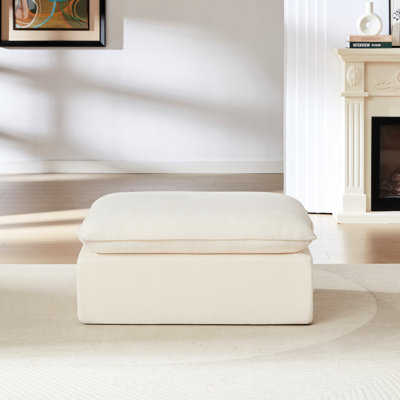 Nuage moderne en chenille, siège confortable, tissu, couleur blanche, profondeur de 38,39 po, largeur de 29,88 po avec motif, librement assemblée, moelleuse et, pour bureau, largeur de 17,19 po