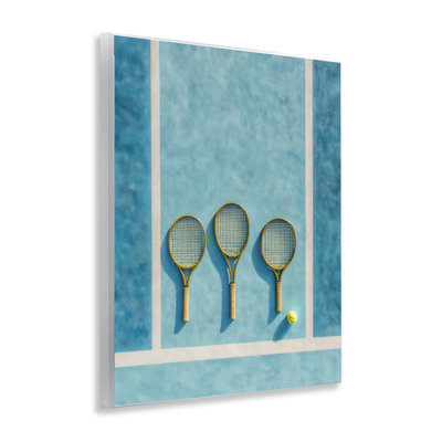 Trio de raquettes de tennis, plaque murale, design par Franklyn Gregory