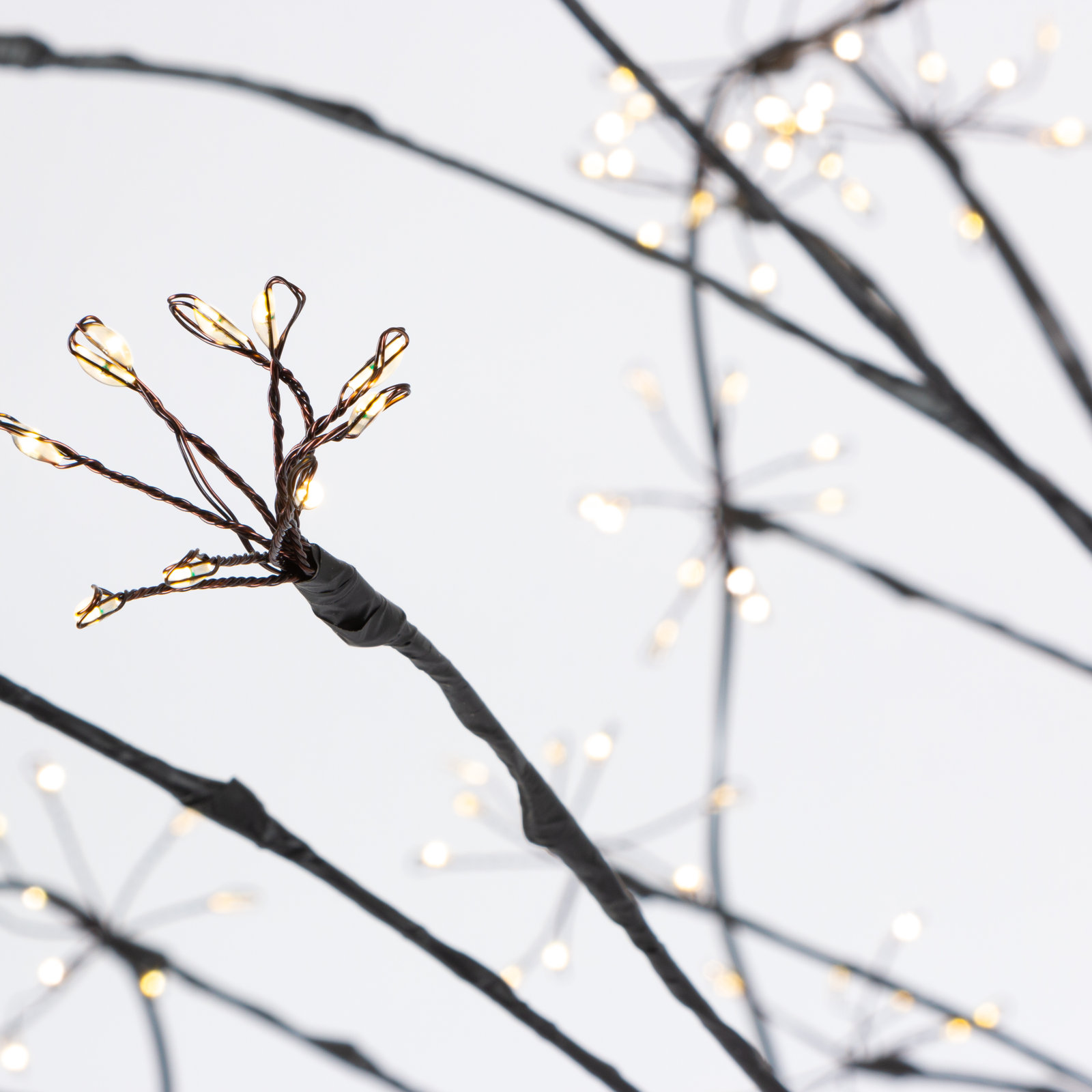 4 Foot Electric Lighted Black PVC Wrapped Micro LED Tree With Outdoor UL Adapter