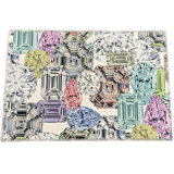 Geometric Area Rug in White