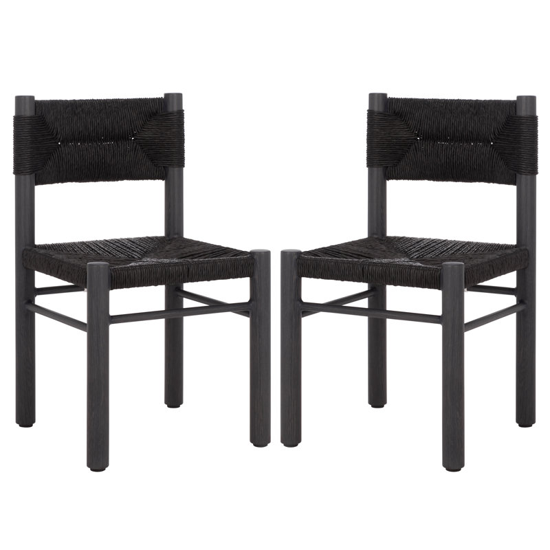 Romona Rattan Weaving Outdoor Dining Chair, Black