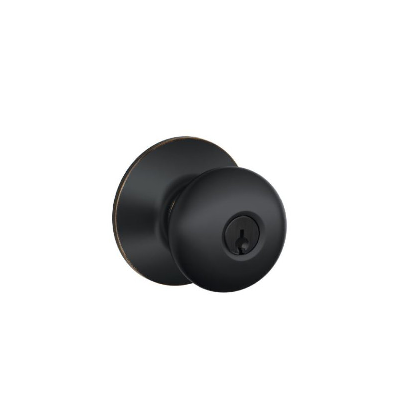 Plymouth F Series Keyed Entry Knobset with Round Rosette, Bright Chrome