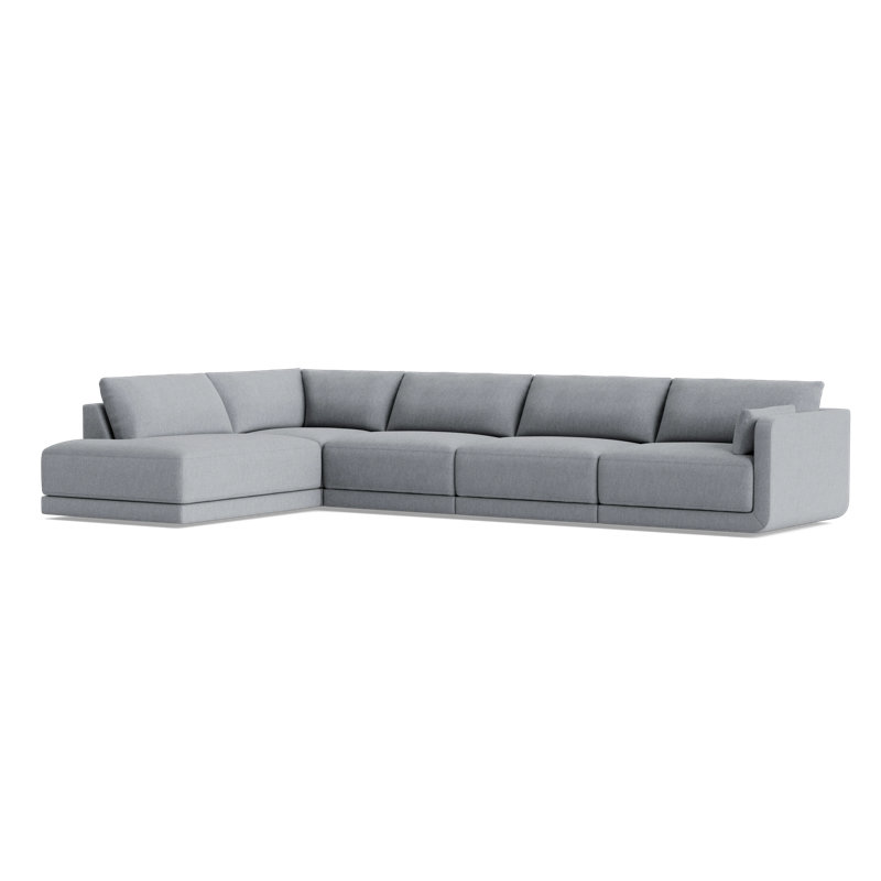 Eva Modular Corner Sectional, Performance Weave - Zinc, Left Hand Facing