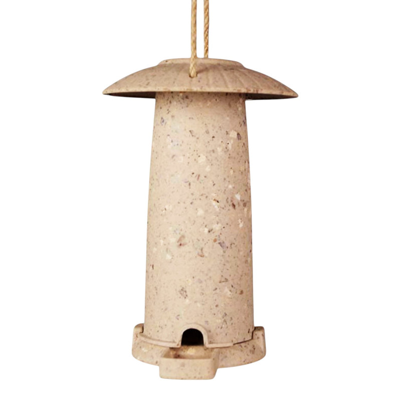 Resin Hanging Bird Feeder, 20cm H x 19cm W x 32cm D, Natural