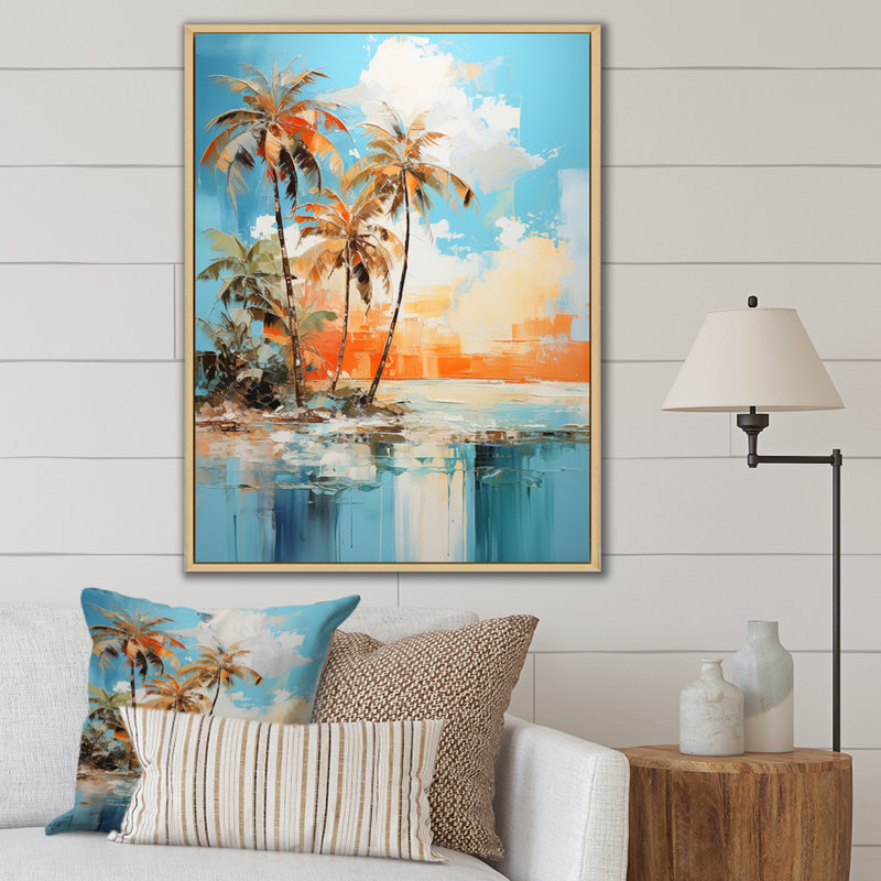 «Dacheng Minimalisme Palm Trees Serenade IV», reproduction d'art sur toile, H 44 po x l 34 po x P 1,5 po
