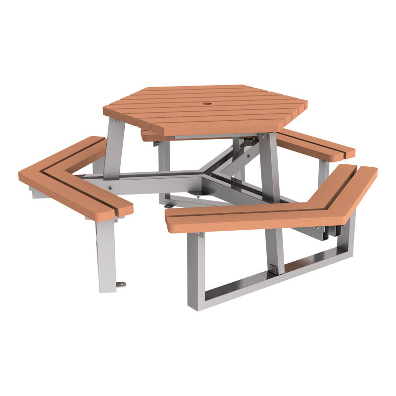 Open Air Series Hexagon Plastic Picnic Table