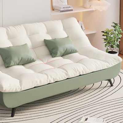 Canapé-lit blanc et vert 100% polyester