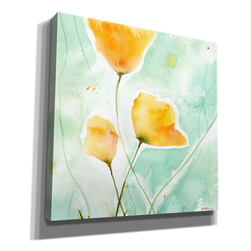 «Red Precious Poppies» par Sheila, H 18 po x l 18 po x P 0,75 po