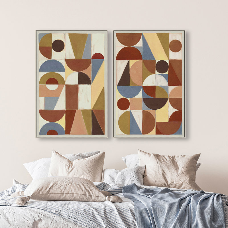 Tiled Set Set by Oliver Gal, 74"H x 50"W, Silver Floater Frame