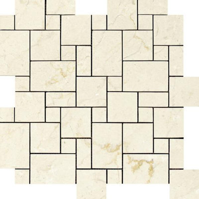 Crema Marfil Versailler 12" x 12" Marble Versailles Mosaic Tile