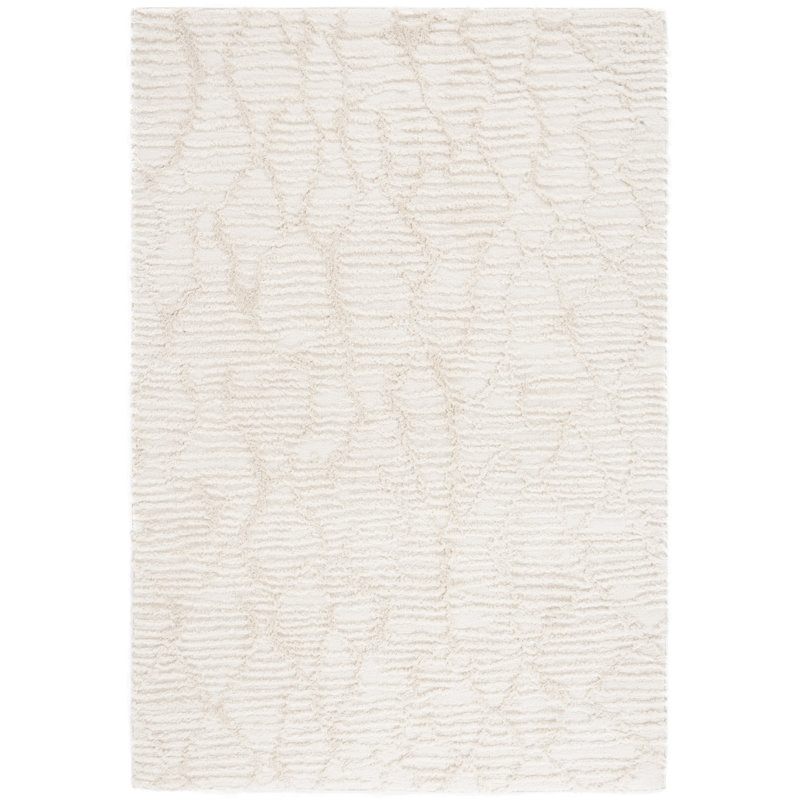 Tapis ivoire à poils longs Seattle 912 Seattle, Rectangle 5 pi 3 po x 7 pi 6 po