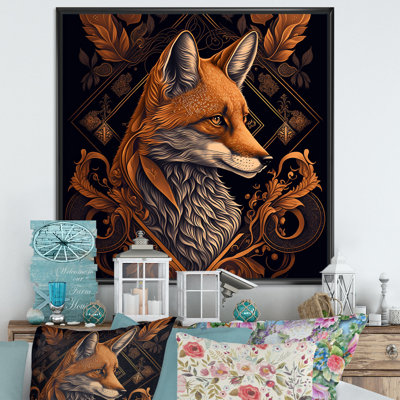 Retro Graphic Fox I - Animals Fox Wall Decor