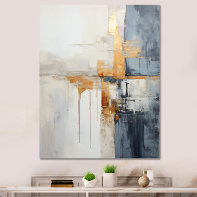 " Abstract Beige Gold Road Collage III "
