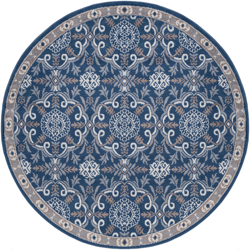 Tapis bleu marine Hoban, Rond 7 pi 10 po