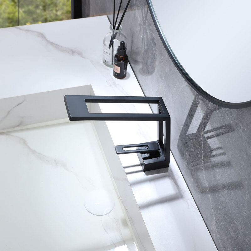 Robinet de salle de bain monotrou avec robinet à poignée simple