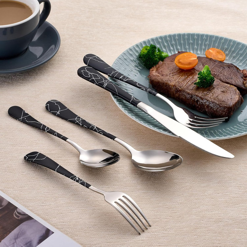 Black Crack Silver Set