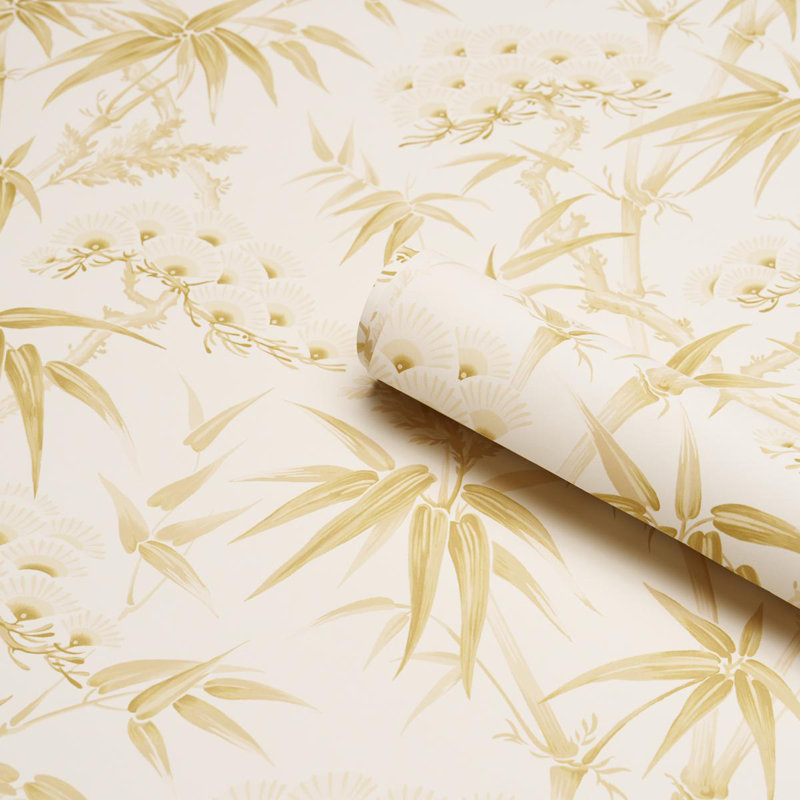 Papier peint floral Arita, Vert cédrat