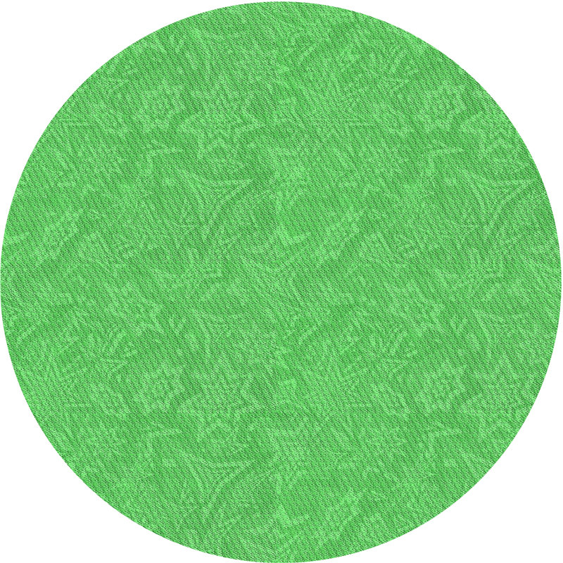 Laine tissée à la machine abstraite et polyester vert/jaune Tapis décoratif, Rond 8 pi x 8 pi