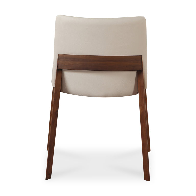 Anrey Vegan Leather Dining Chair, Brown, Cream Faux Leather