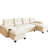 U - Shaped Sleeper , 3 In 1 Multifunctional, Couch Bed, Pull Out Function, Detachable , Ports, Orange Chenille Charging, Grey