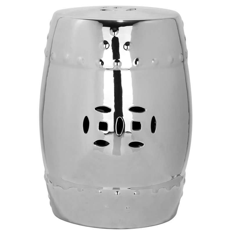 Greylock Accent Stool, Sliver