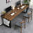 Walnut,Black Rectangular Solid Wood Writing desk-306449512