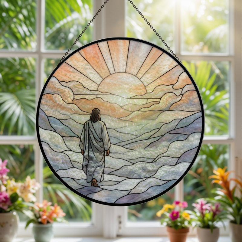 Panneau de vitrail Sunset H "12 po, H 12 po