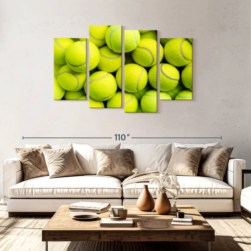 Balles de tennis jaunes Sireci, H 48 po x l 75 po