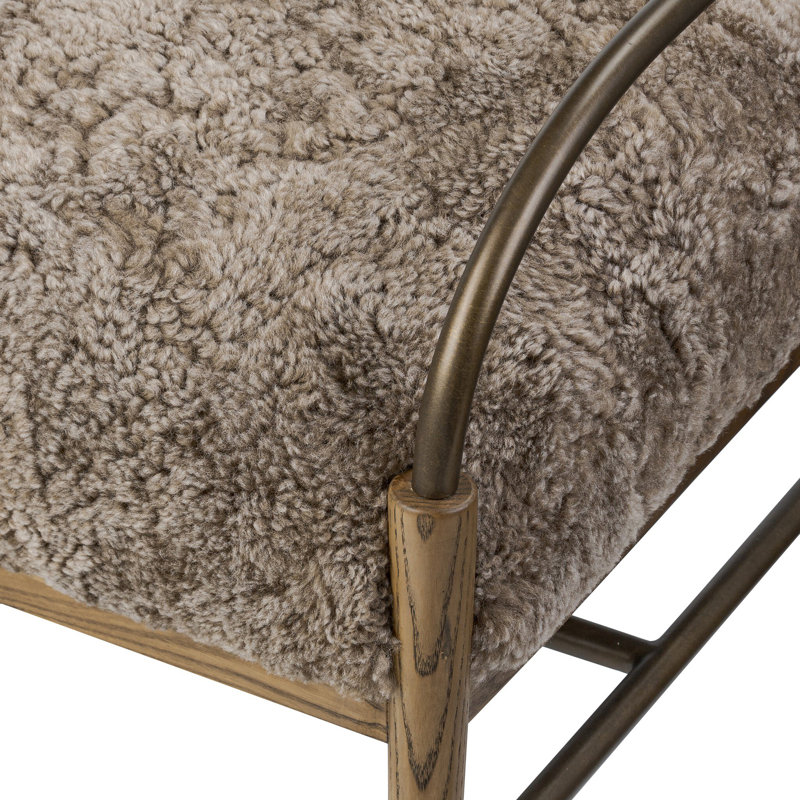 Demi Accent Bench, Taupe Shearling