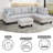 3-Piece Flannel Sectional Sofa-1419899862-1419899860
