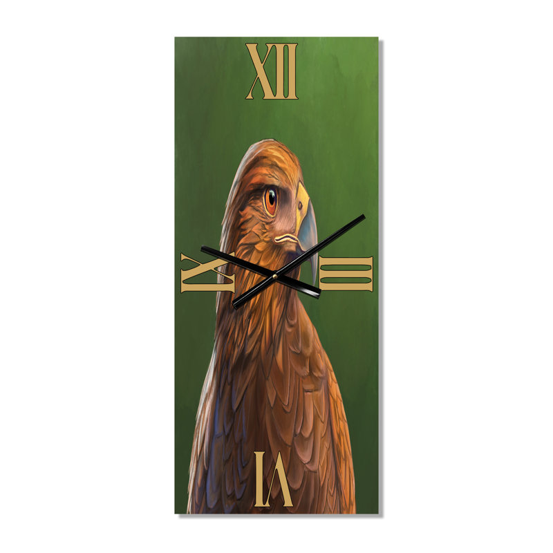 Horloge murale Portrait d'un oiseau Hawk, Grand