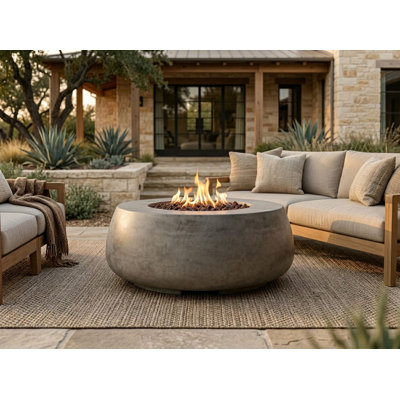 Dune Pewter Gray Outdoor Fire Bowl