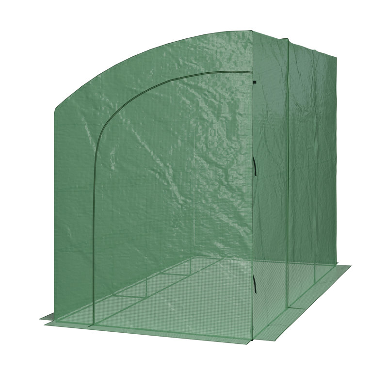  Home-Complete Lean To Greenhouse - Walk-In Green House with Roll-Up Zippered Doors and Shelves