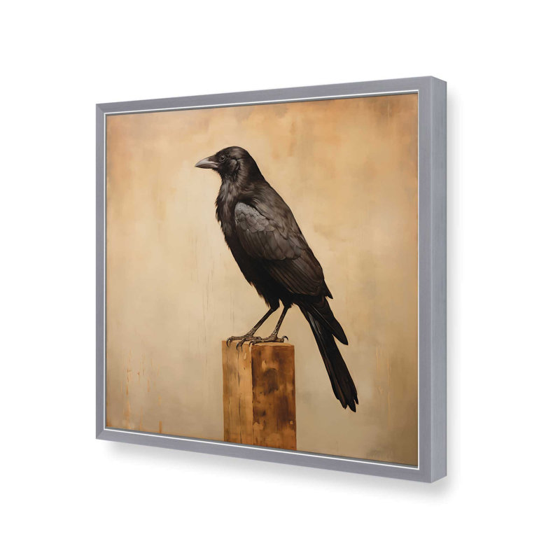 The Crow by Heidi Kuntz Art Print, Argent, Impression encadrée, L 12 po x H 12 po