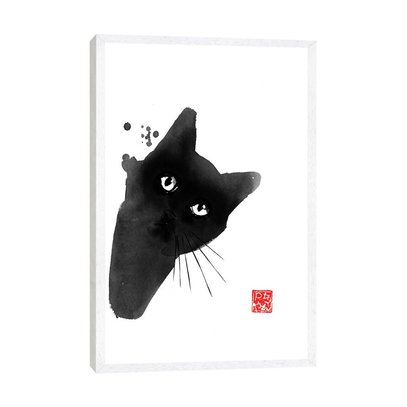 Cache Cache by Péchane - Print on Canvas, White Framed, 66.04 cm H x 45.72 cm W x 3.175 cm D