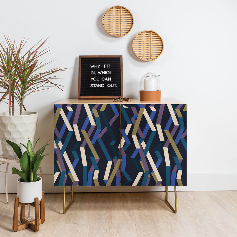 Mareike Accent Cabinet, Birch/Navy Blue