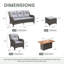 Ensemble de conversation pour 5 personnes avec coussins, canapé 3 places, 2 chaises avec accoudoirs et repose-pieds-1974907197-1974907196
