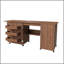 Table de machine à coudre pliable de 57,5 po avec roulettes verrouillables, station de bricolage avec tablettes, bacs et armoire, armoire de couture réglable / bureau pour la maison, la chambre à coucher et la salle d'artisanat (noyer)-133598341