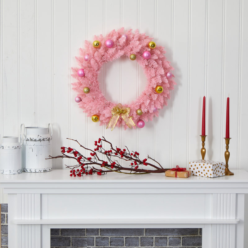 Faux Lighted Pine 24'' Wreath