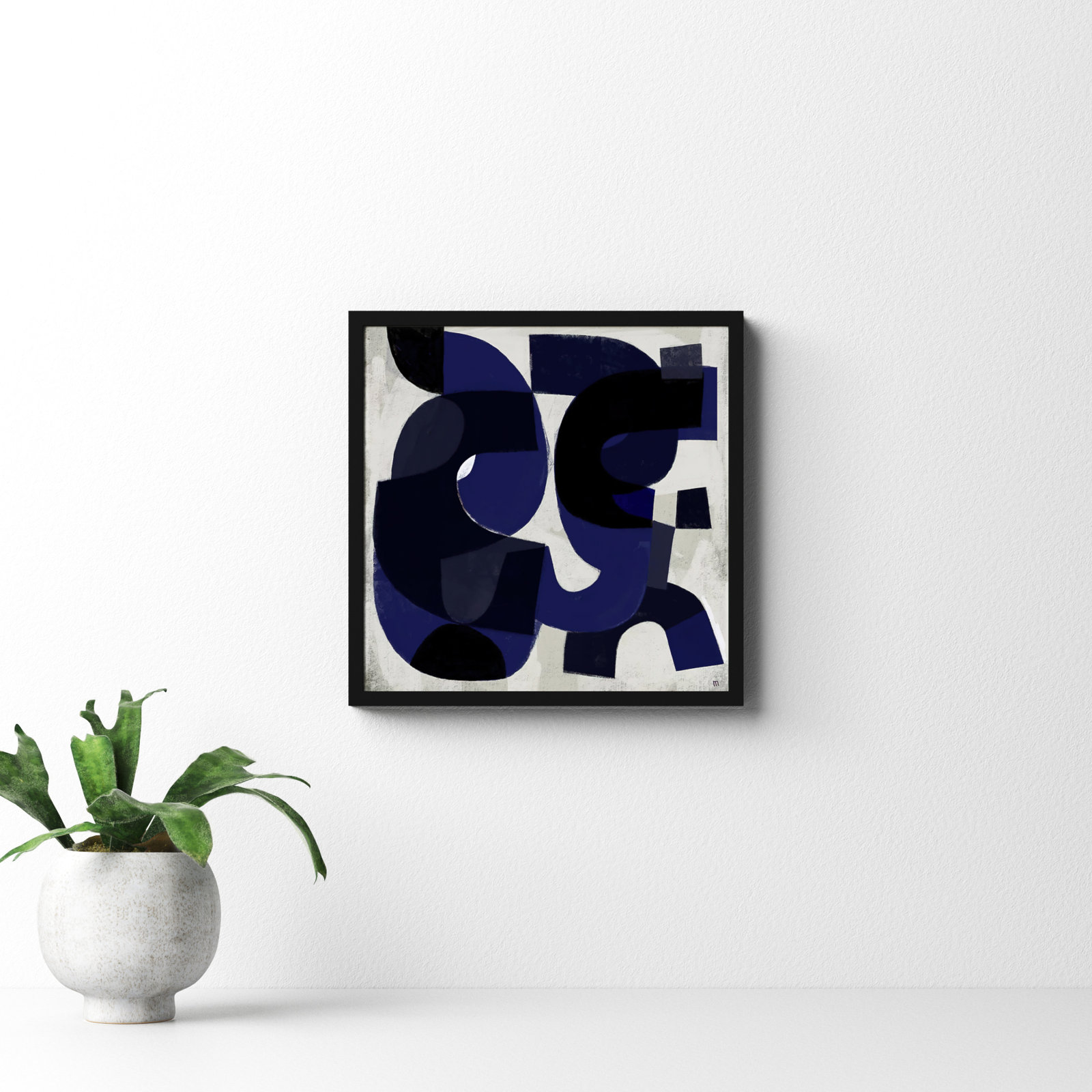 Kind Of Blue by StudioM, Black Framed Paper, 16" H x 16" W x 1.25" D