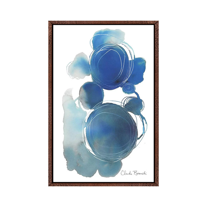 Cosmos 1 Piece Painting on Canvas, 66.04cm H x 45.72cm W x 3.81cm D, Classic Brown Wood Framed