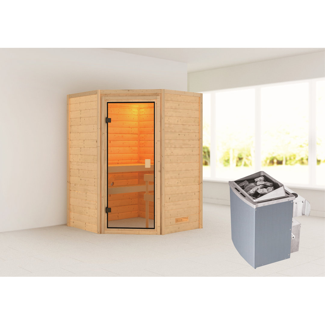 Woodfeeling Element Sauna Antonia mit Ofen für 2 Personen