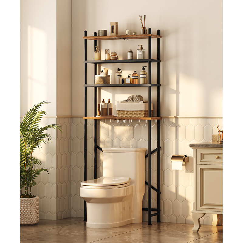 Rangement au-dessus de la toilette avec tablette à 4 niveaux