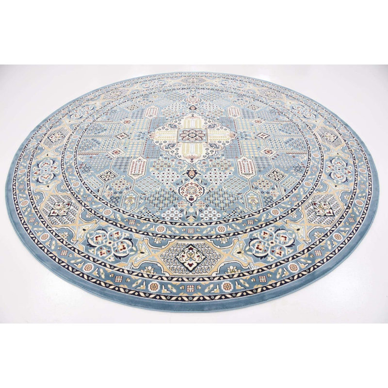 Tapis traditionnel Kelayeh couleur océan