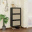 Étagère à chaussures en rotin 3 portes, armoire de rangement pour chaussures moderne autoportante, pour vestibule-122881141