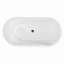 Baignoire autoportante de 60 po en acrylique, baignoire autoportante ovale avec drain chromé Toe-Tap et trop-plein à fente classique, certifié Cupc, blanc brillant
