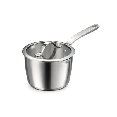 Tramontina Tempo Tri-Ply Base Stainless Steel Sauce Pan with Glass Lid, Induction-Ready Saucepan, Oven-Safe, Dishwasher-Safe