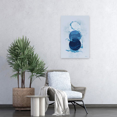Catch - Abstrait blanc bleu marine et art indigo